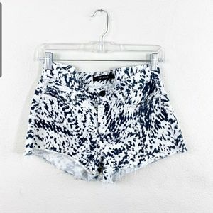 J Brand black and white denim shorts